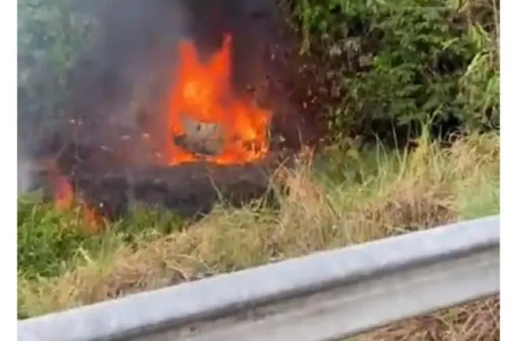 Criança morre carbonizada e três adultos ficam feridos em acidente na BR-429
