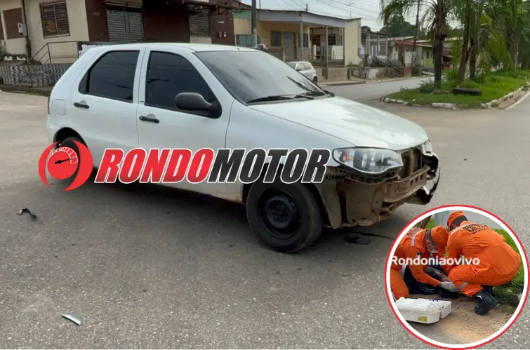 Condutor avança cruzamento e causa grave acidente com motociclista em Porto Velho