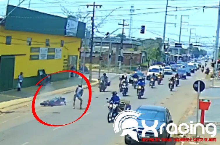 Motociclista cai ao empinar em Porto Velho e vídeo ganha repercussão nacional nas redes