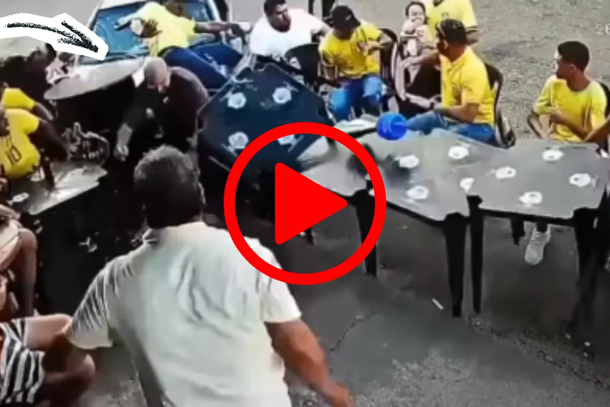 Adolescente de 15 anos perde controle de carro e invade área onde moradores assistiam ao jogo do Brasil em Minas Gerais