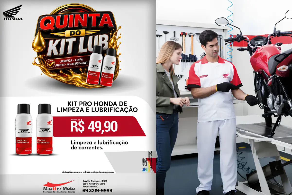 Mastter Moto lança promoção Quinta do Kit Lub para cuidar da corrente da Honda