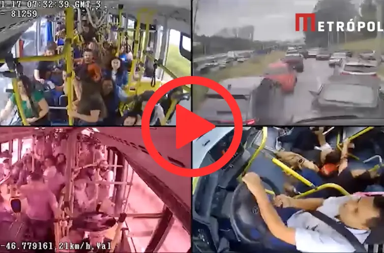 Ônibus perde o freio na Raposo Tavares, atinge nove veículos e deixa 13 feridos