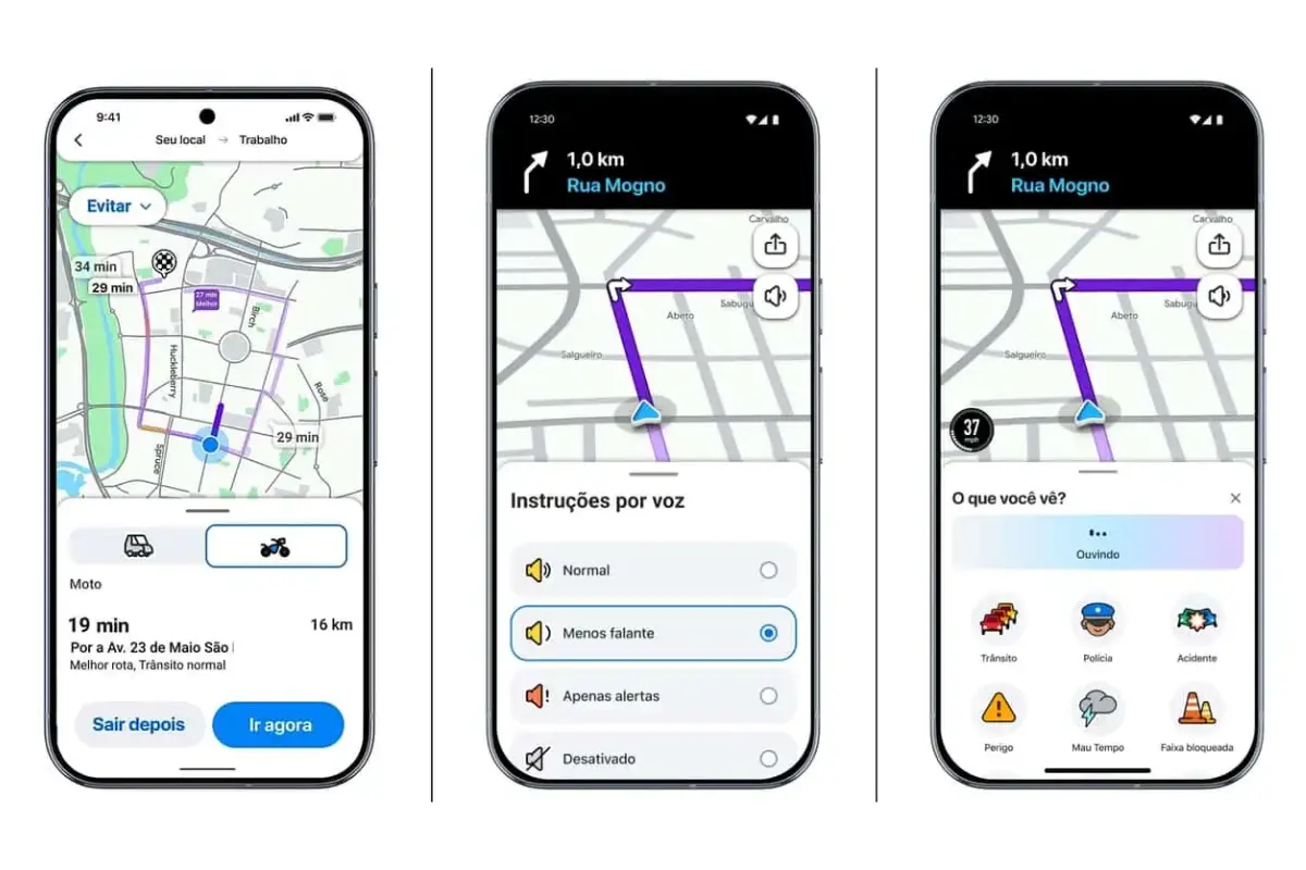 Waze lança modo Moto, IA com Gemini e personalização de viagens no Brasil