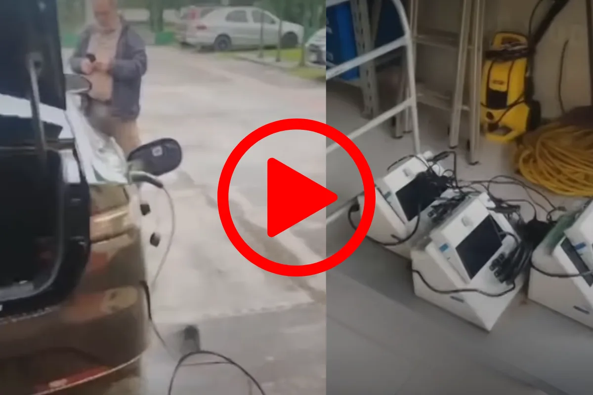 Carro elétrico é usado como gerador após queda de energia em fórum eleitoral no Paraná ( Atualizada )