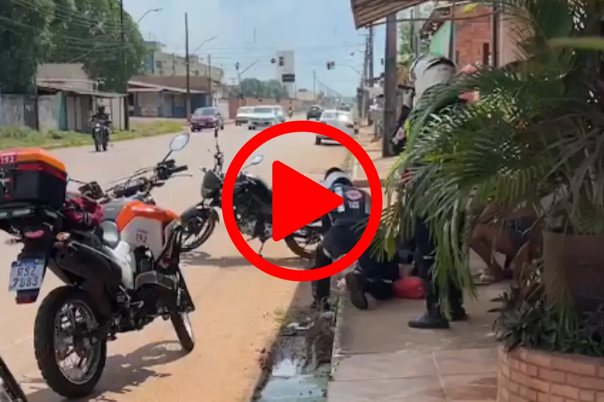 Motociclista sofre grave acidente ao tentar evitar colisão com mulher e criança em Porto Velho
