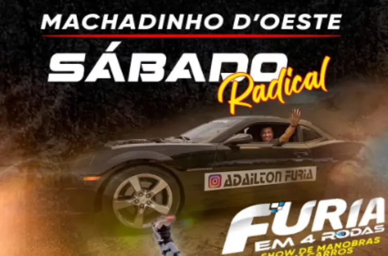 Machadinho d’Oeste recebe show de manobras Fúria em 4 Rodas e espetáculo de motocross freestyle com Joaninha