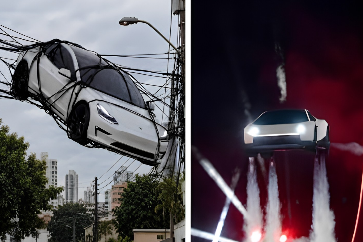 Carro voador da Tesla vira meme nas redes sociais; confira