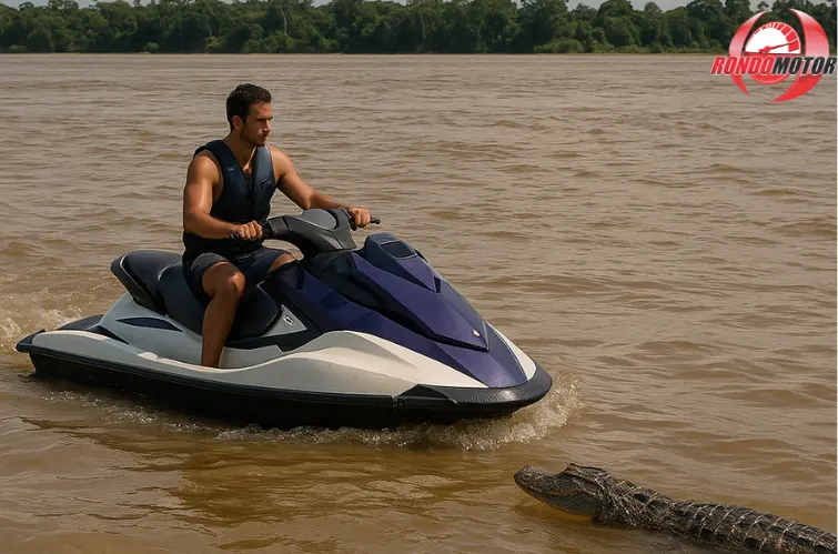  Entre o medo e a adrenalina de pilotar um jet-ski em um dos rios mais temidos da região