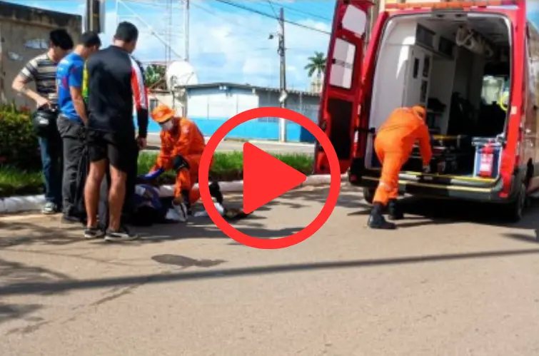 Motociclista fica gravemente ferido após porta de carro ser aberta em Porto Velho