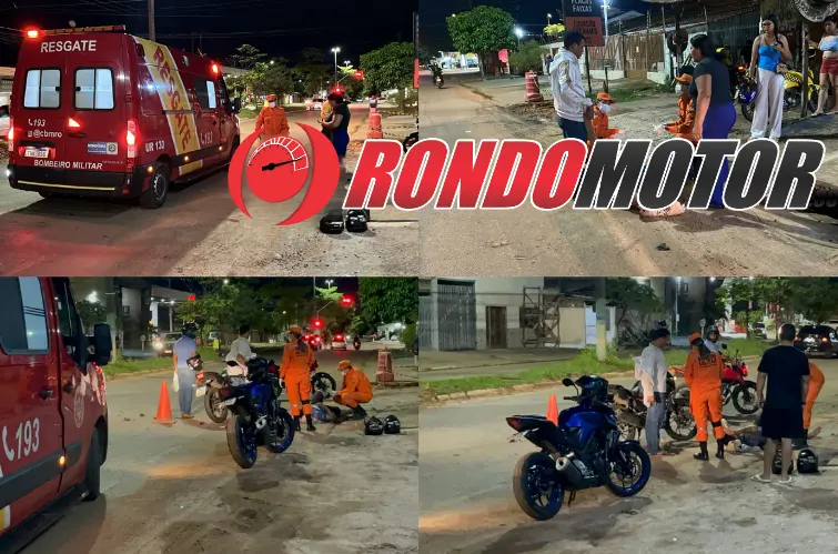Moto de aplicativo e passageiro ficam feridos após colisão em Porto Velho; condutor que causou o acidente fugiu