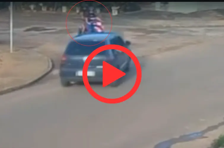 Vídeo mostra motorista atingindo motocicleta com duas mulheres em Cerejeiras