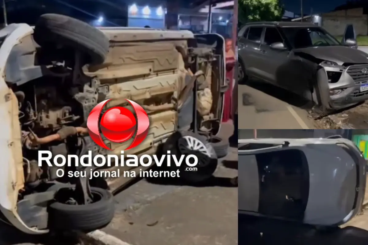 Motorista avança preferencial e provoca capotamento na zona Norte de Porto Velho