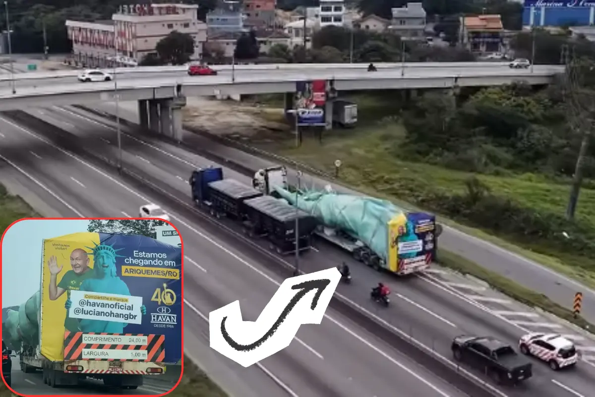 Estátua da Havan encara viagem de mais de 3 mil km pelas rodovias até Ariquemes