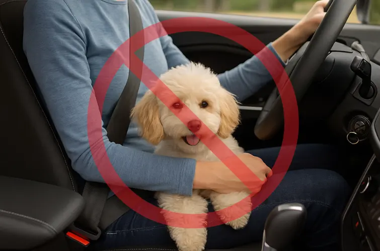 Levar cachorro no colo dentro do carro pode render multa e 4 pontos na CNH