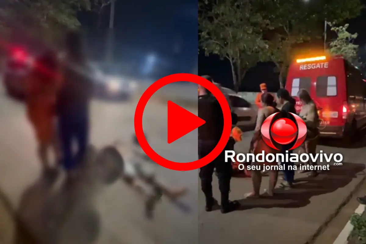 Casal fica ferido após motocicleta atropelar gato e cair na Avenida Guaporé, em Porto Velho