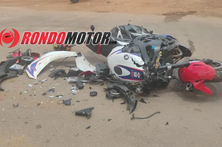 CB1000 destruída em impacto que deixou piloto em estado grave nessa quinta-feira (18 )
