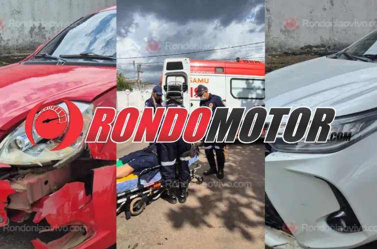 Motociclista em Honda Biz fica desacordada e com fraturas após colisão no centro de Porto Velho