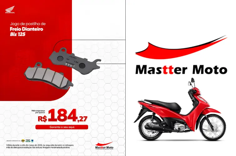 Mastter Moto reforça importância da troca de pastilhas de freio em Porto Velho