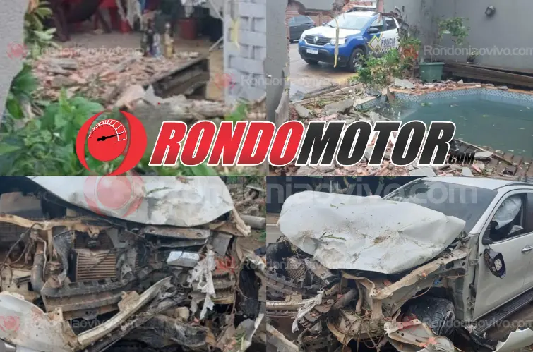 Motorista de SW4 foge após derrubar muro de residência em Porto Velho