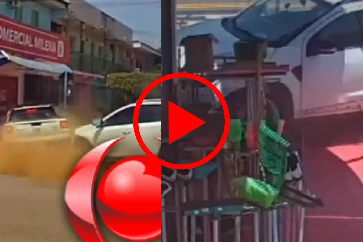 Pedestre escapa por pouco de ser atropelado durante acidente na Avenida Amazonas