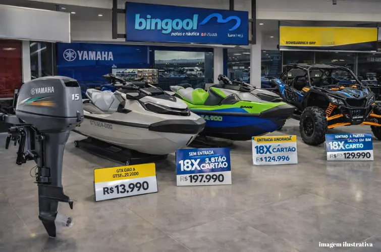 Bingool Náutica divulga promoções em motores, jet skis e veículos da Can-Am