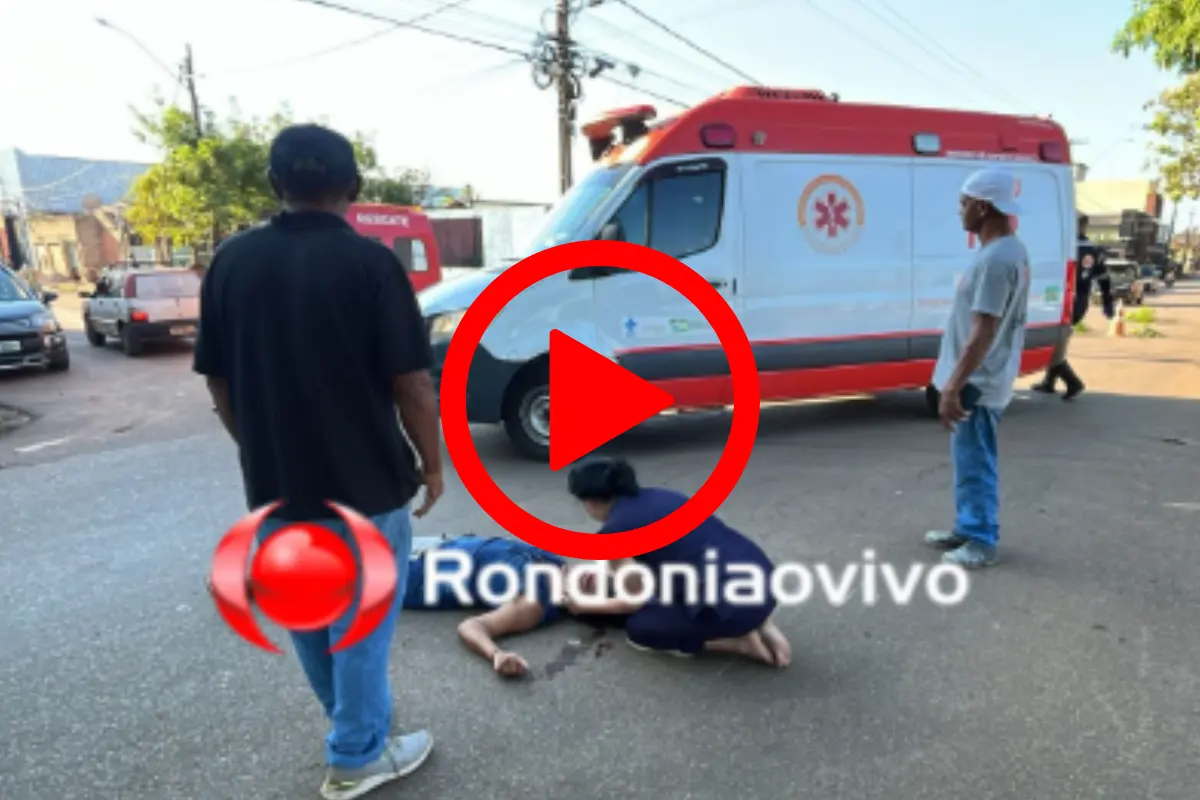 Ciclista fica gravemente ferida após atropelamento por motocicleta na avenida Mamoré, em Porto Velho