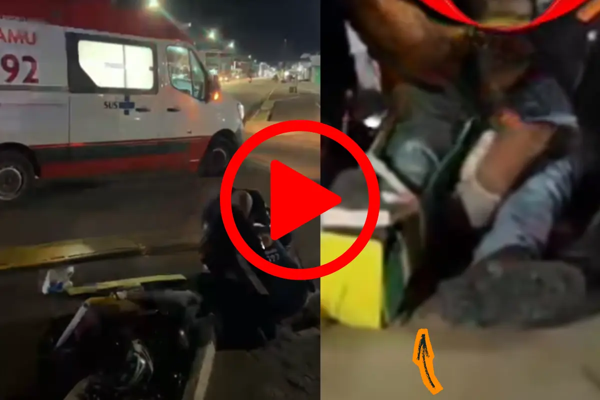 Motoboy de delivery fica ferido após colisão entre motocicletas na Mamoré