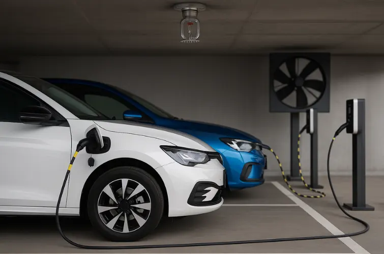 Sprinklers e exaustores serão obrigatórios em garagens com carregadores de veículos elétricos em São Paulo