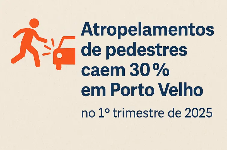  Atropelamentos de pedestres caem 30% em Porto Velho no 1º trimestre de 2025