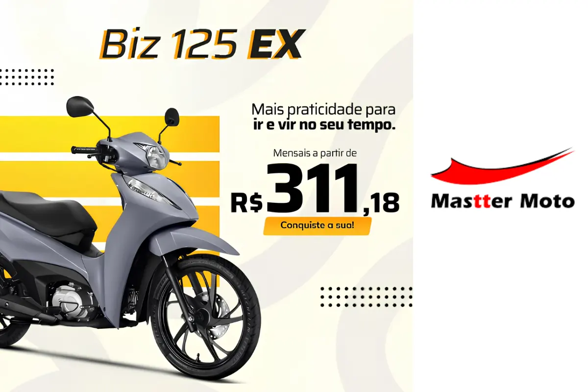 Honda Biz 125 EX pode ser adquirida com parcelas a partir de R$ 311,18 em Porto Velho