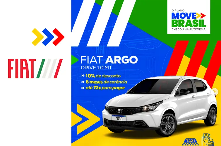 Plano Move Brasil chega à Fiat Autovema com descontos de até 19% para taxistas e motoristas de aplicativo