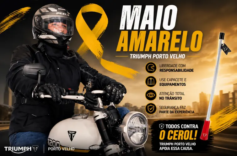Triumph Porto Velho reforça importância da pilotagem consciente durante campanha Maio Amarelo