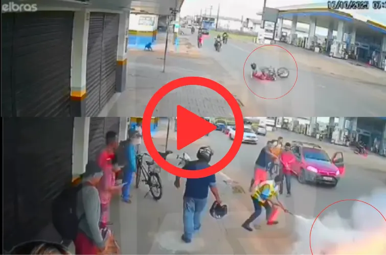 Motocicleta pega fogo após atropelar cachorro em Boa Vista; moradores se mobilizam e fazem vaquinha