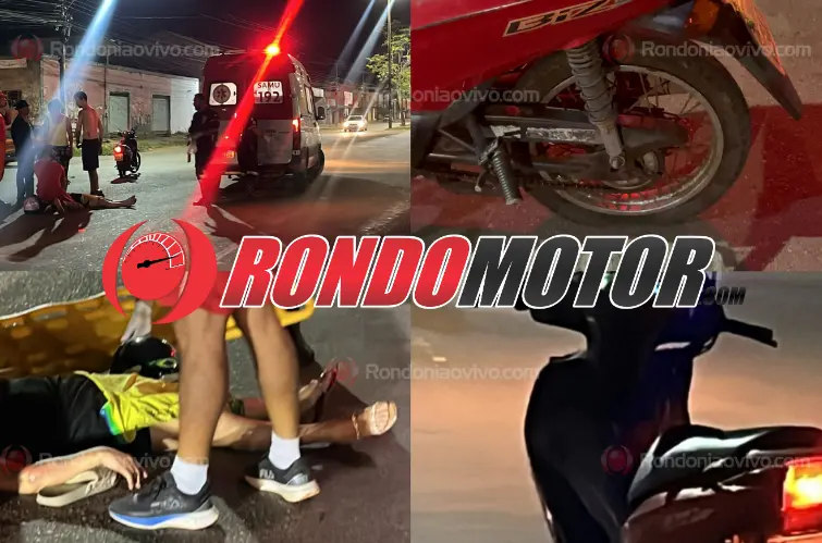 Pneu de moto estoura e mulher sofre grave acidente na Mamoré