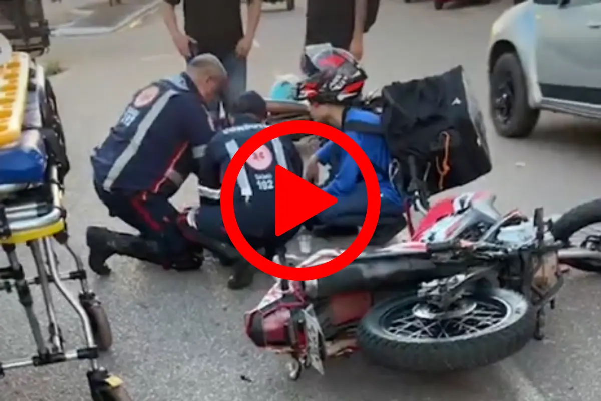 Motociclista fica ferida após colisão com motoboy na Avenida Nações Unidas, em Porto Velho