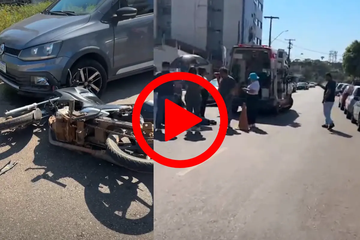 Moto por aplicativo e passageira ficam feridos em acidente envolvendo quatro veículos em Porto Velho