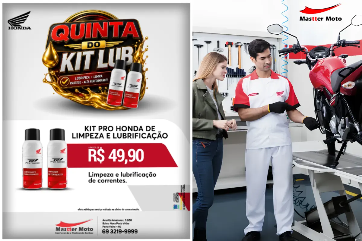 Mastter Moto promove kit de limpeza e lubrificação de corrente por R$ 49,90