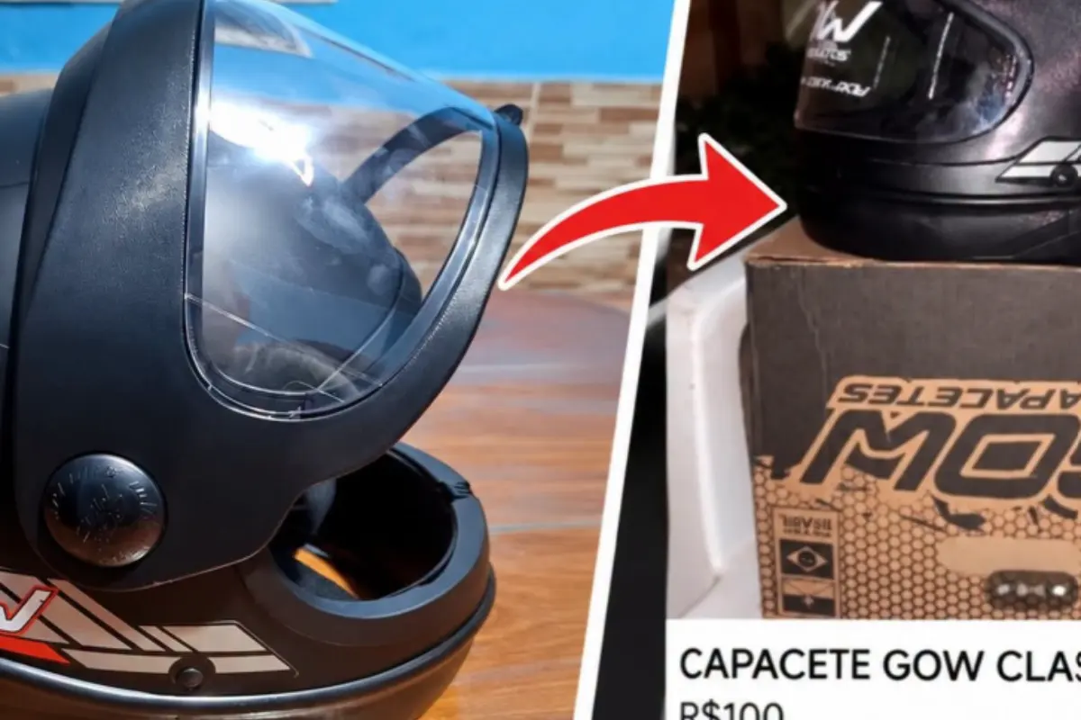 Capacetes semelhantes aos distribuídos gratuitamente pela Prefeitura aparecem à venda no Marketplace