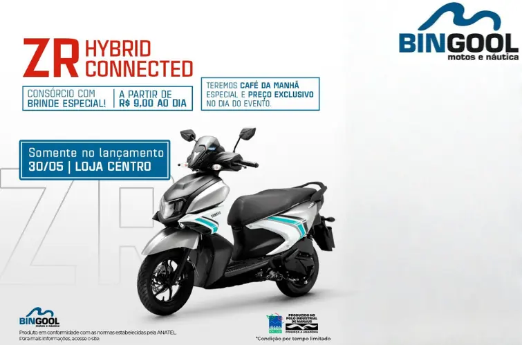 Bingool Yamaha prepara lançamento da nova Ray ZR com café da manhã especial e sorteio de 22 capacetes