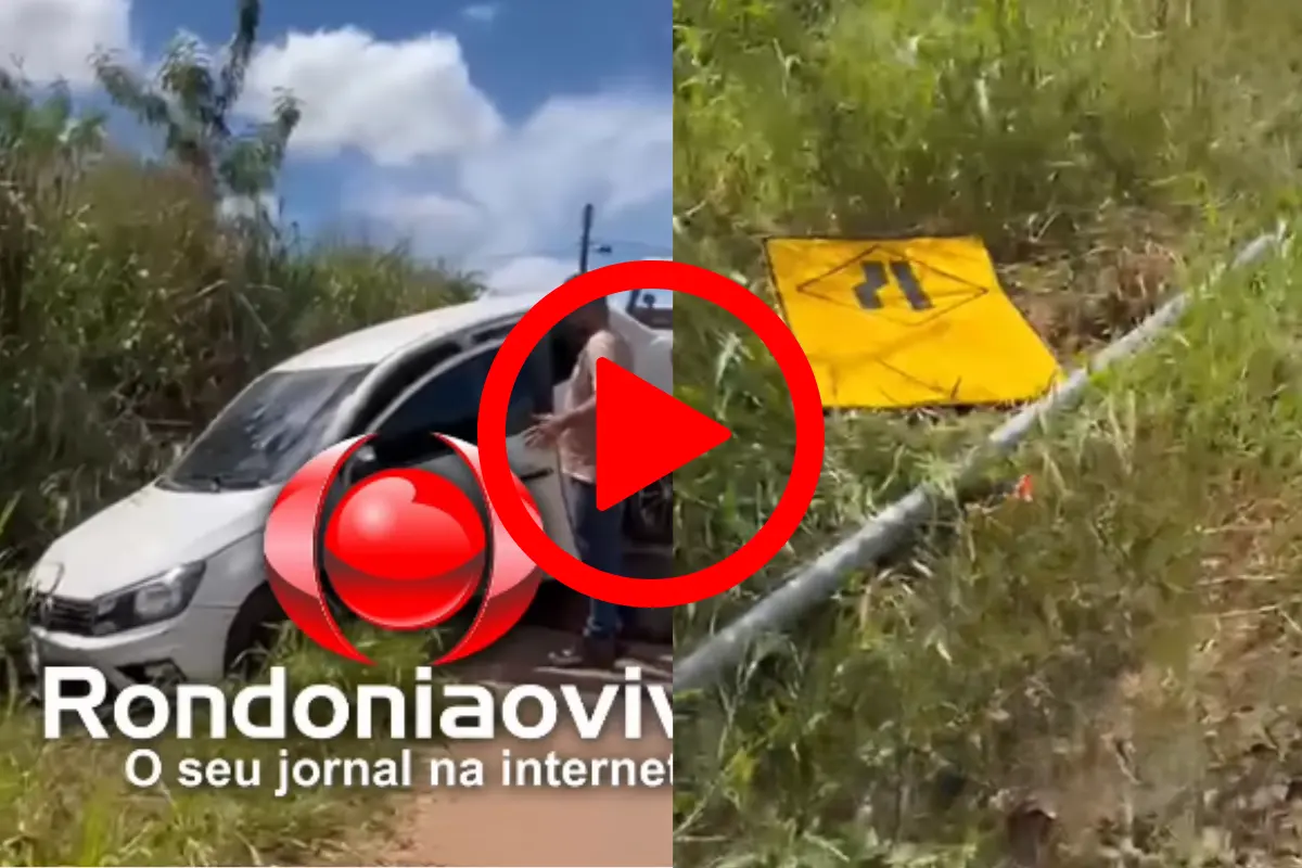 Grávida perde o controle do carro após passar mal e sai da pista em Porto Velho