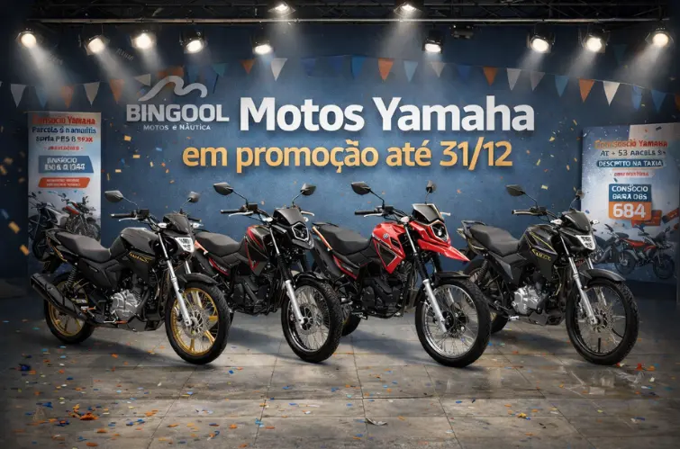 Veja todas as motos Yamaha em oferta na Bingool Motos até o fim de dezembro em Porto Velho