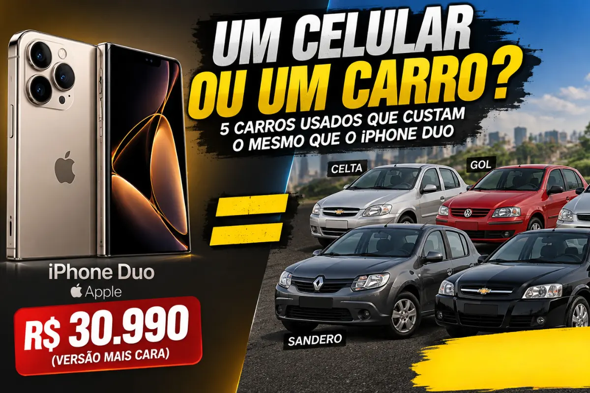 Veja 5 carros usados que custam o mesmo que o celular da Apple