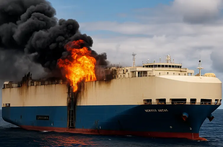 Transporte de carros elétricos por navio é suspenso após incêndio em embarcação